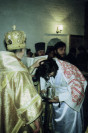 Митрополит Нижегородский и Арзамасский Николай (Кутепов) совершает чин посвящения  Александра Каменева во иподиакона.