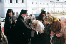 Архиепископ Евгений и Епископ Ветлужский Феодосий в Печерском монастыре. 2002 г.