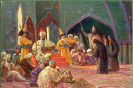 Св. прп. Макарий в плену у хана Улу-Махмета. Рисунок Г. Мальцева. 1911 г.